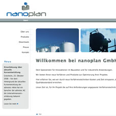 [Bild: Ein Bildschirmfoto des Webauftritts der nanoplan GmbH] 