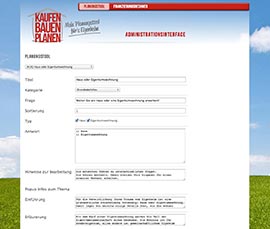 KAUFEN BAUEN PLANEN Administrationsinterface